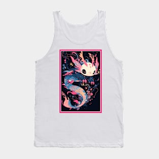 Cute Axolotl Anime Art Design | Cute Animals | Axolotl Hentaii Chibi Kawaii Design Tank Top